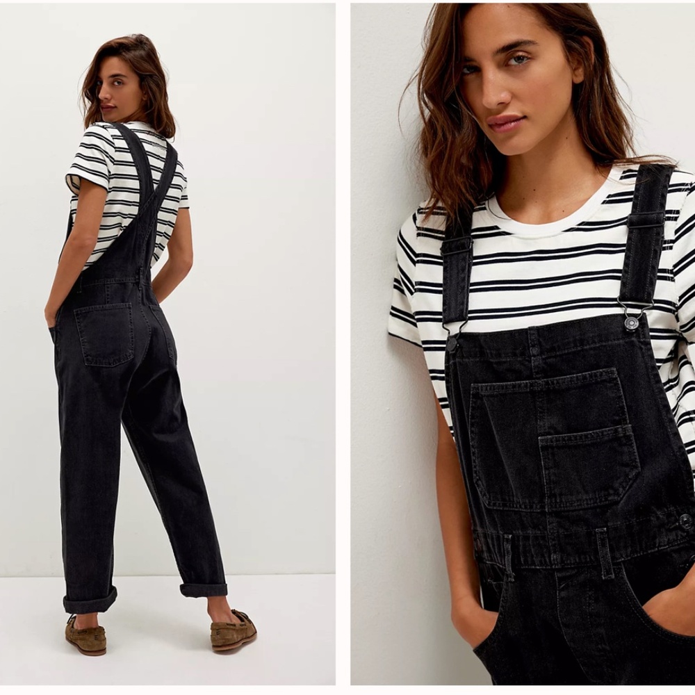 We The Free Ziggy Denim Overalls in Mineral Black